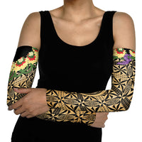 Grunge Gold Tonga Ngatu Kahoa Lei Arm Sleeves LT14 - Polynesian Pride