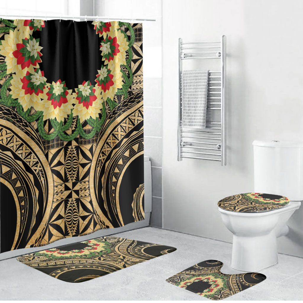 Grunge Gold Tonga Ngatu Kahoa Lei Bathroom Set LT14 Bathroom Set (4 pcs) Gold - Polynesian Pride