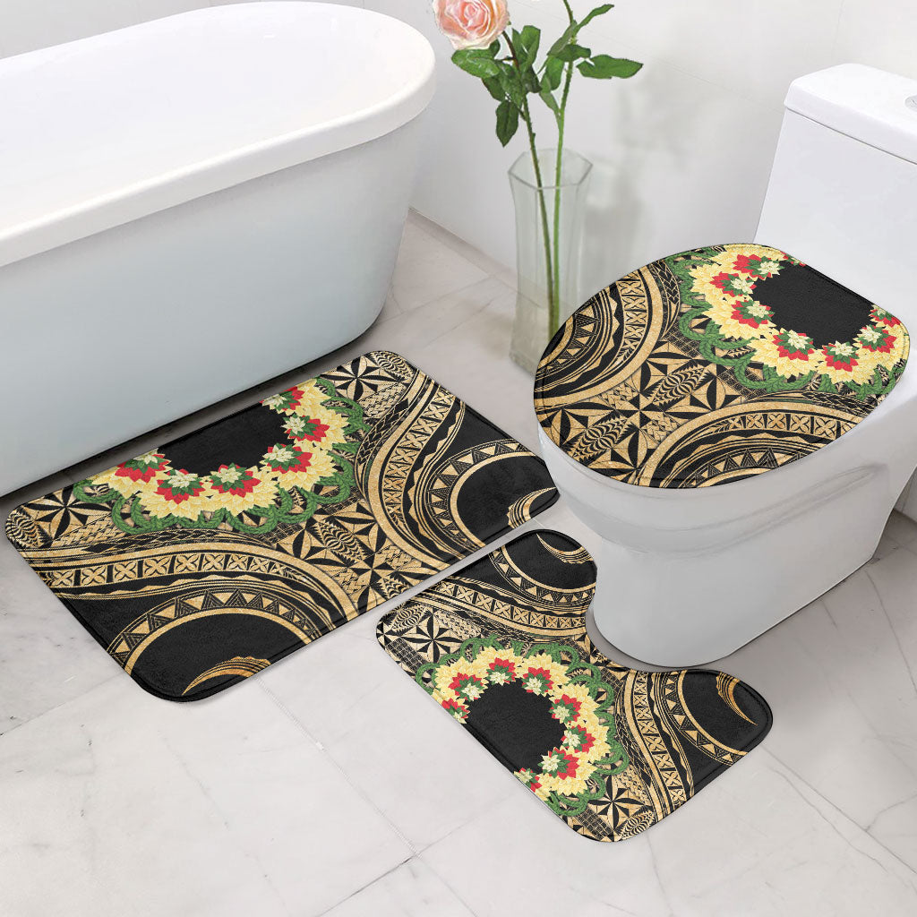 Grunge Gold Tonga Ngatu Kahoa Lei Bathroom Set LT14 - Polynesian Pride