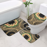 Grunge Gold Tonga Ngatu Kahoa Lei Bathroom Set LT14 - Polynesian Pride