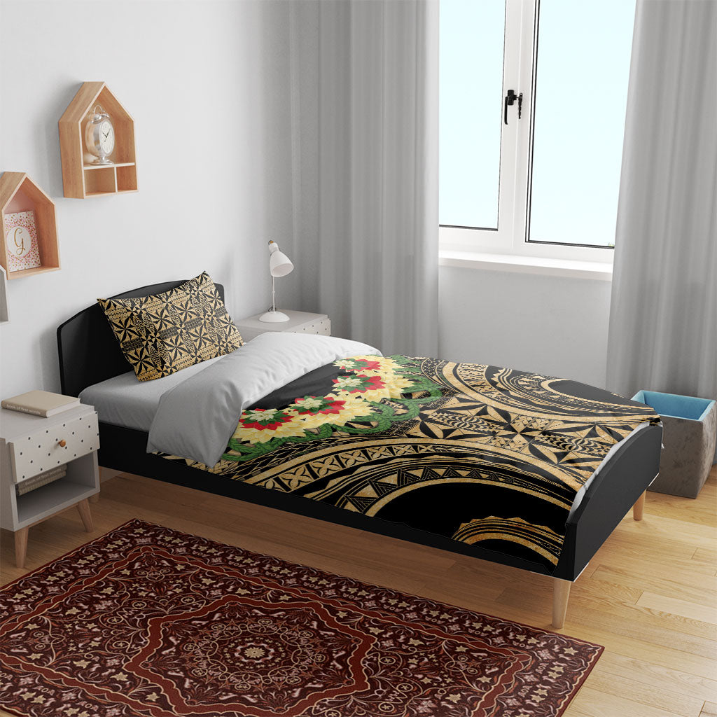 Grunge Gold Tonga Ngatu Kahoa Lei Bedding Set LT14 - Polynesian Pride