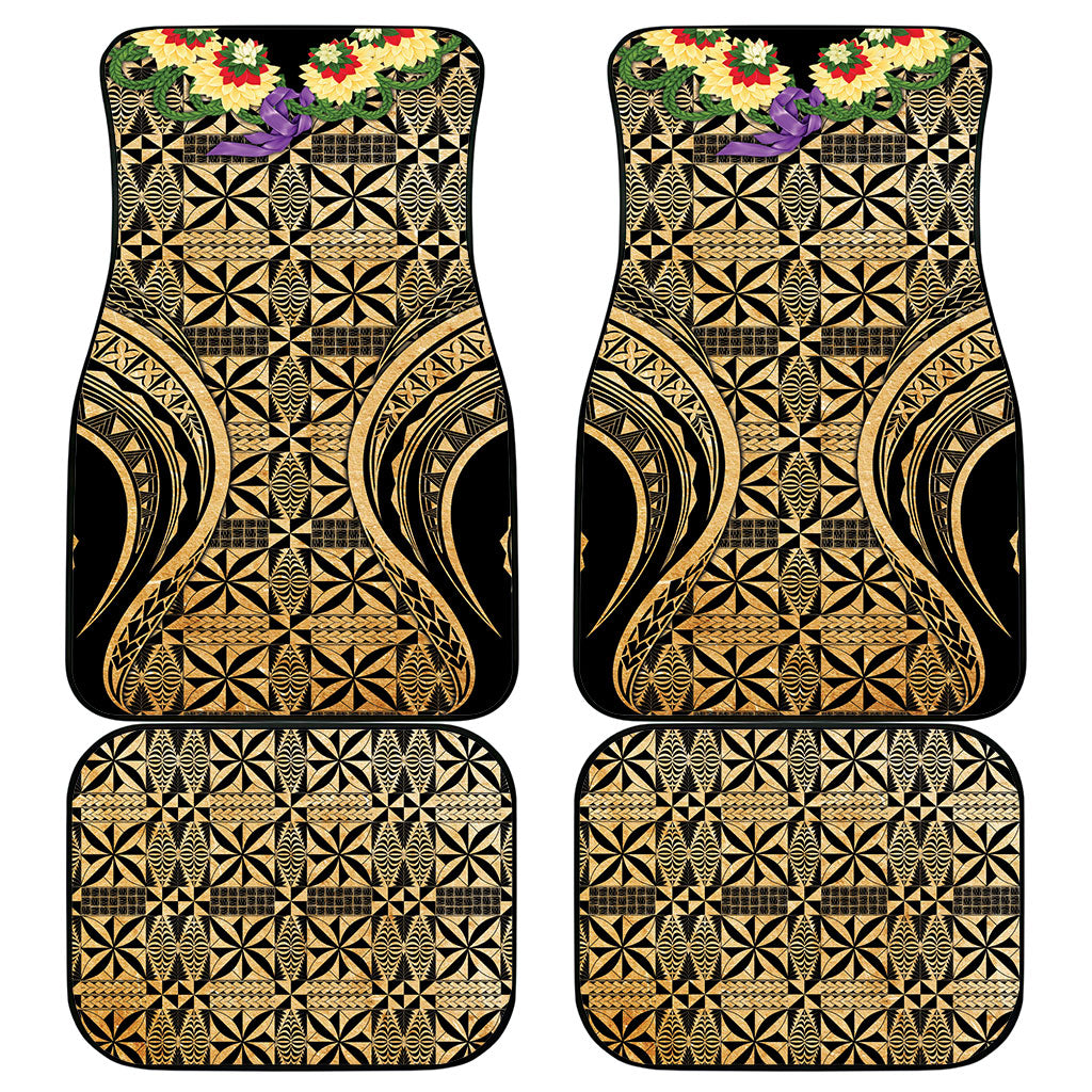 Grunge Gold Tonga Ngatu Kahoa Lei Car Mats LT14 - Polynesian Pride