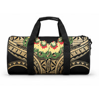 Grunge Gold Tonga Ngatu Kahoa Lei Duffle Bag LT14 One size Gold - Polynesian Pride