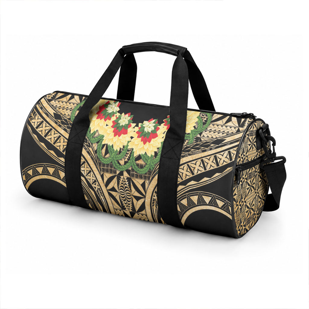 Grunge Gold Tonga Ngatu Kahoa Lei Duffle Bag LT14 - Polynesian Pride