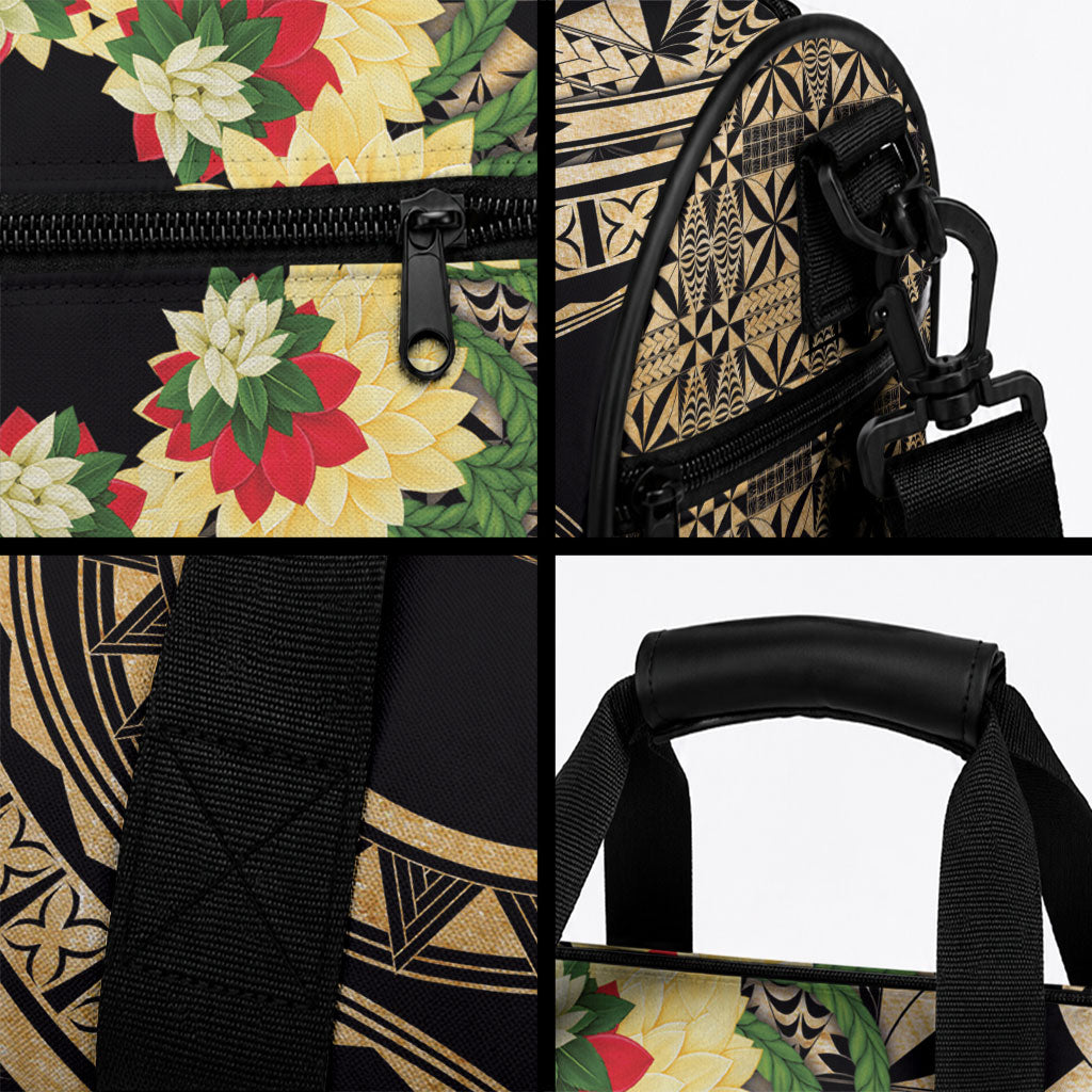 Grunge Gold Tonga Ngatu Kahoa Lei Duffle Bag LT14 - Polynesian Pride