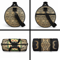 Grunge Gold Tonga Ngatu Kahoa Lei Duffle Bag LT14 - Polynesian Pride