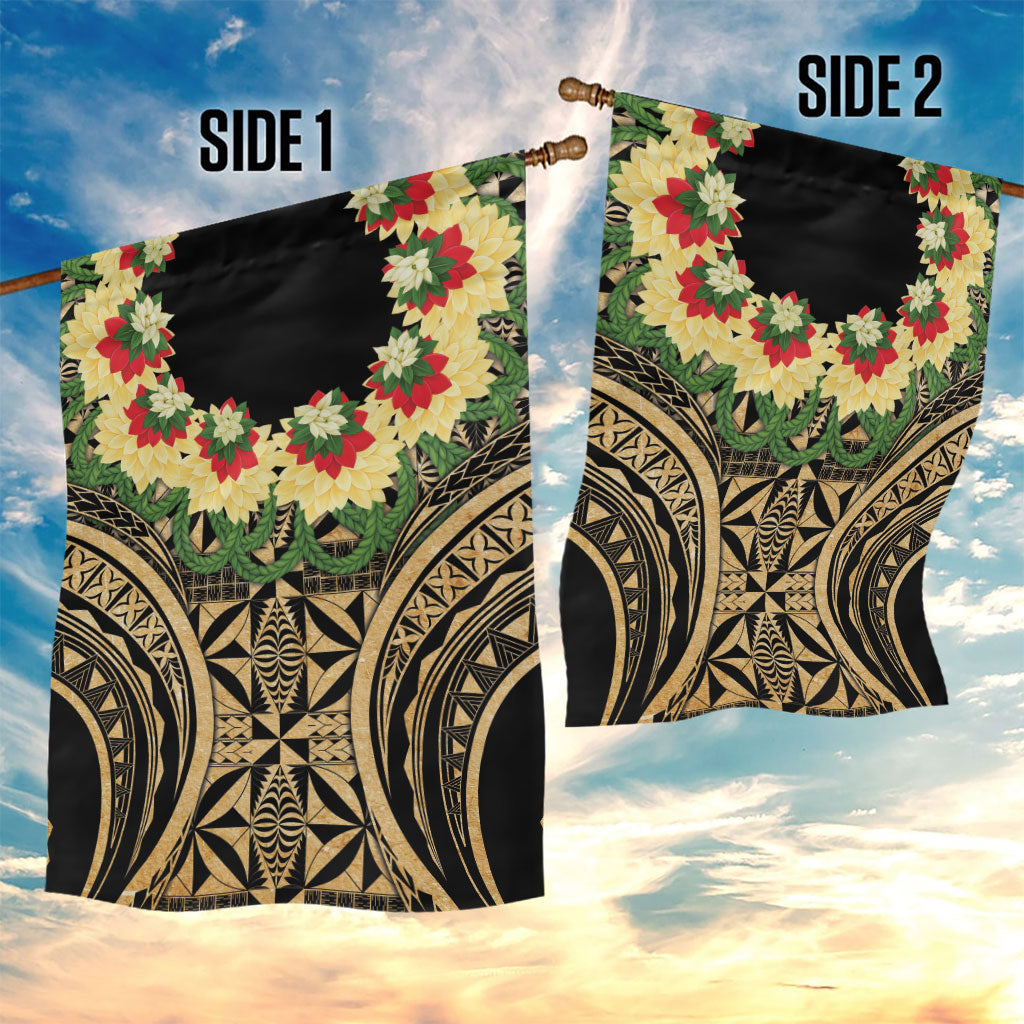 Grunge Gold Tonga Ngatu Kahoa Lei Garden Flag LT14 - Polynesian Pride