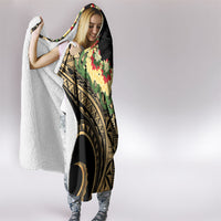 Grunge Gold Tonga Ngatu Kahoa Lei Hooded Blanket LT14 - Polynesian Pride