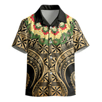 Grunge Gold Tonga Ngatu Kahoa Lei Kid Hawaiian Shirt LT14 - Polynesian Pride