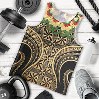 Grunge Gold Tonga Ngatu Kahoa Lei Men Tank Top LT14 - Polynesian Pride