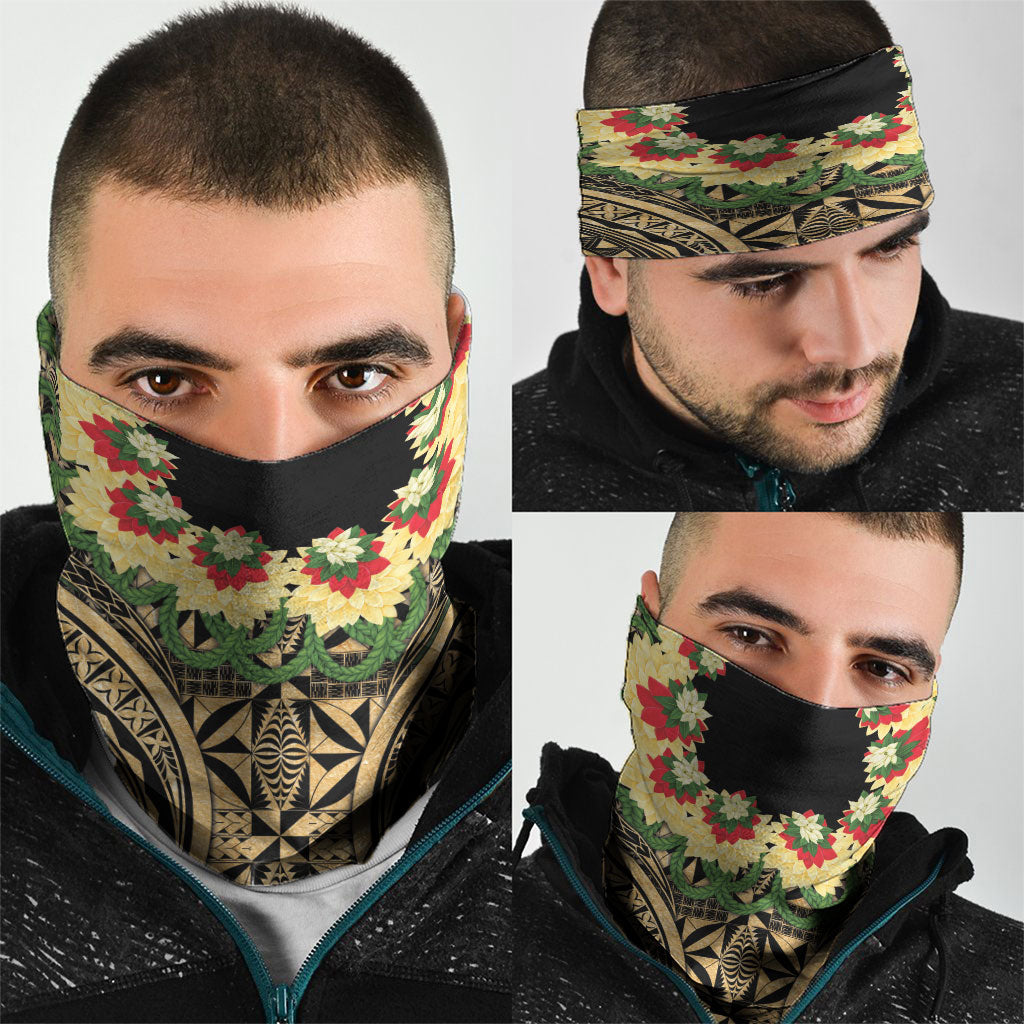 Grunge Gold Tonga Ngatu Kahoa Lei Neck Gaiter LT14 - Polynesian Pride