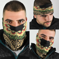 Grunge Gold Tonga Ngatu Kahoa Lei Neck Gaiter LT14 - Polynesian Pride