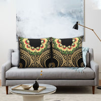 Grunge Gold Tonga Ngatu Kahoa Lei Pillow Cover LT14 - Polynesian Pride