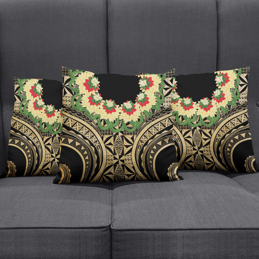 Grunge Gold Tonga Ngatu Kahoa Lei Pillow Cover LT14 - Polynesian Pride