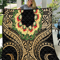 Grunge Gold Tonga Ngatu Kahoa Lei Quilt LT14 Gold - Polynesian Pride