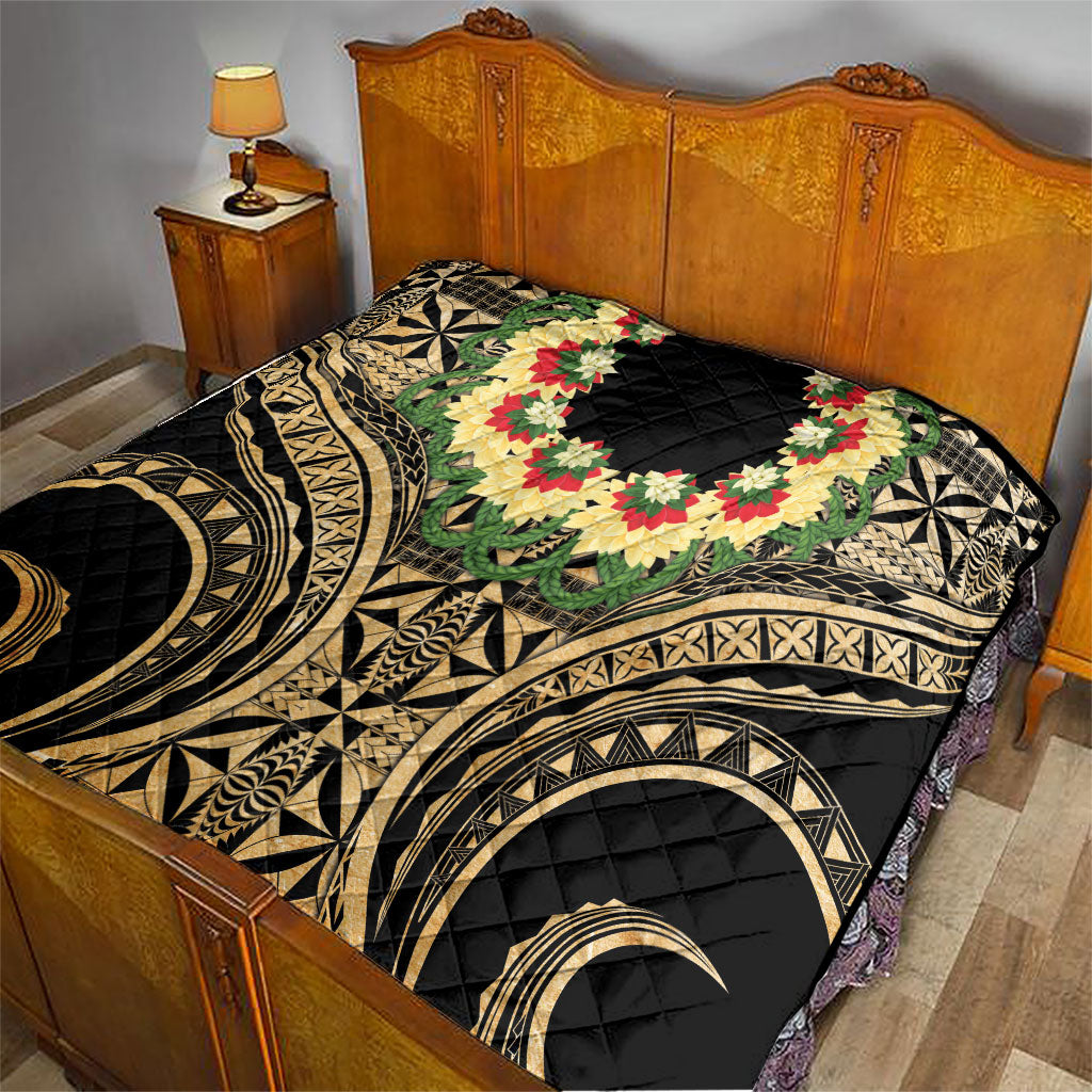 Grunge Gold Tonga Ngatu Kahoa Lei Quilt LT14 - Polynesian Pride