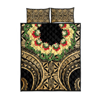 Grunge Gold Tonga Ngatu Kahoa Lei Quilt Bed Set LT14 - Polynesian Pride