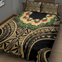 Grunge Gold Tonga Ngatu Kahoa Lei Quilt Bed Set LT14 - Polynesian Pride