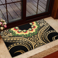 Grunge Gold Tonga Ngatu Kahoa Lei Rubber Doormat LT14 - Polynesian Pride