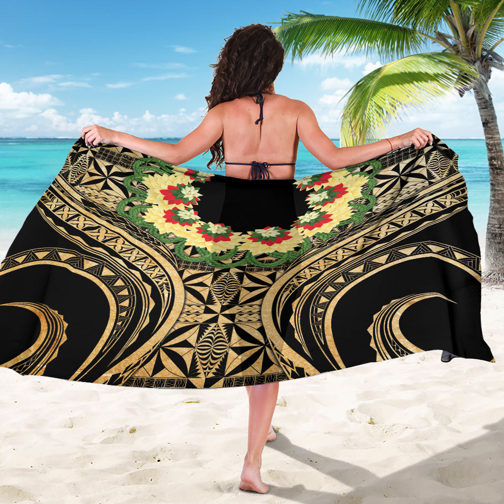 Grunge Gold Tonga Ngatu Kahoa Lei Sarong LT14 - Polynesian Pride