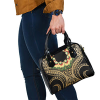 Grunge Gold Tonga Ngatu Kahoa Lei Shoulder Handbag LT14 - Polynesian Pride
