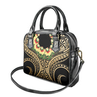 Grunge Gold Tonga Ngatu Kahoa Lei Shoulder Handbag LT14 - Polynesian Pride