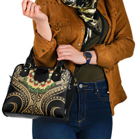 Grunge Gold Tonga Ngatu Kahoa Lei Shoulder Handbag LT14 - Polynesian Pride