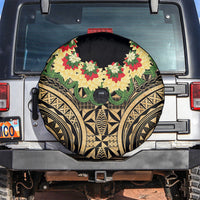 Grunge Gold Tonga Ngatu Kahoa Lei Spare Tire Cover LT14 Gold - Polynesian Pride