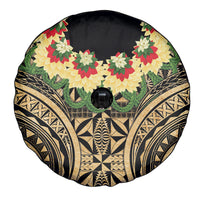 Grunge Gold Tonga Ngatu Kahoa Lei Spare Tire Cover LT14 - Polynesian Pride
