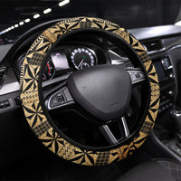 Grunge Gold Tonga Ngatu Kahoa Lei Steering Wheel Cover LT14 Universal Fit Gold - Polynesian Pride