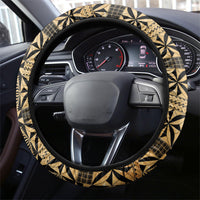 Grunge Gold Tonga Ngatu Kahoa Lei Steering Wheel Cover LT14 - Polynesian Pride