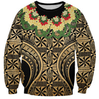 Grunge Gold Tonga Ngatu Kahoa Lei Sweatshirt LT14 Unisex Gold - Polynesian Pride