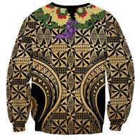 Grunge Gold Tonga Ngatu Kahoa Lei Sweatshirt LT14 - Polynesian Pride
