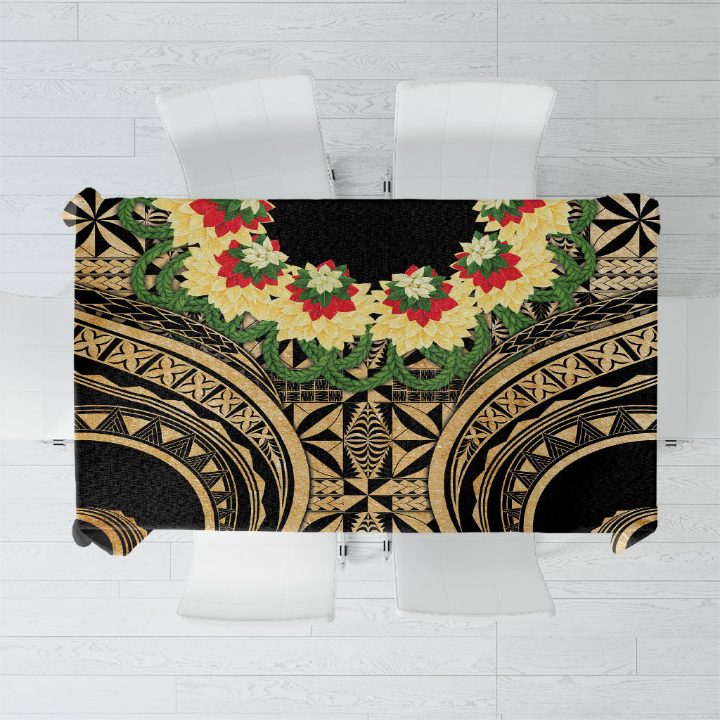 Grunge Gold Tonga Ngatu Kahoa Lei Tablecloth LT14 Gold - Polynesian Pride