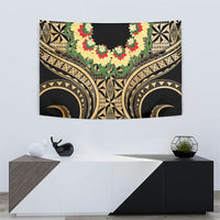 Grunge Gold Tonga Ngatu Kahoa Lei Tapestry LT14 - Polynesian Pride