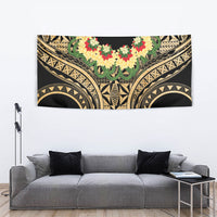 Grunge Gold Tonga Ngatu Kahoa Lei Tapestry LT14 - Polynesian Pride