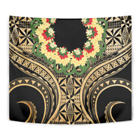 Grunge Gold Tonga Ngatu Kahoa Lei Tapestry LT14 - Polynesian Pride