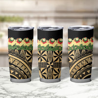 Grunge Gold Tonga Ngatu Kahoa Lei Tumbler Cup LT14 - Polynesian Pride