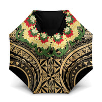 Grunge Gold Tonga Ngatu Kahoa Lei Umbrella LT14 One Size Folded 11.42 inch Opened Diameter 37.4 inch Gold - Polynesian Pride