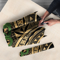 Grunge Gold Tonga Ngatu Kahoa Lei Umbrella LT14 - Polynesian Pride