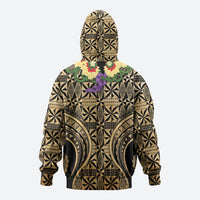 Grunge Gold Tonga Ngatu Kahoa Lei Zip Hoodie LT14 - Polynesian Pride