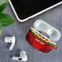 Personalised Red Tonga Ngatu Kahoa Lei AirPods Case LT14 - Polynesian Pride