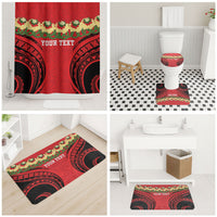 Personalised Red Tonga Ngatu Kahoa Lei Bathroom Set LT14 - Polynesian Pride