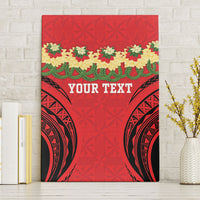 Personalised Red Tonga Ngatu Kahoa Lei Canvas Wall Art LT14 Without Frame Red - Polynesian Pride