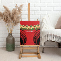 Personalised Red Tonga Ngatu Kahoa Lei Canvas Wall Art LT14 - Polynesian Pride