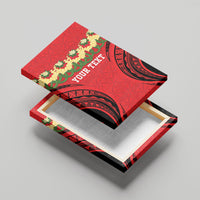 Personalised Red Tonga Ngatu Kahoa Lei Canvas Wall Art LT14 - Polynesian Pride