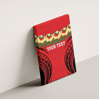 Personalised Red Tonga Ngatu Kahoa Lei Canvas Wall Art LT14 - Polynesian Pride