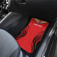 Personalised Red Tonga Ngatu Kahoa Lei Car Mats LT14 - Polynesian Pride