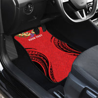 Personalised Red Tonga Ngatu Kahoa Lei Car Mats LT14 - Polynesian Pride