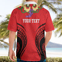 Personalised Red Tonga Ngatu Kahoa Lei Hawaiian Shirt LT14 - Polynesian Pride